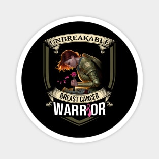 Unbreakable Breast Cancer Warrior Pink Ribbon Magnet